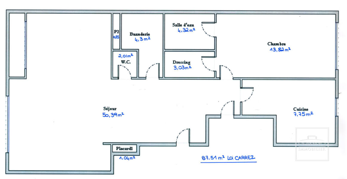 LYON 6, Vue Rhône, Etage élevé, 87.51m²