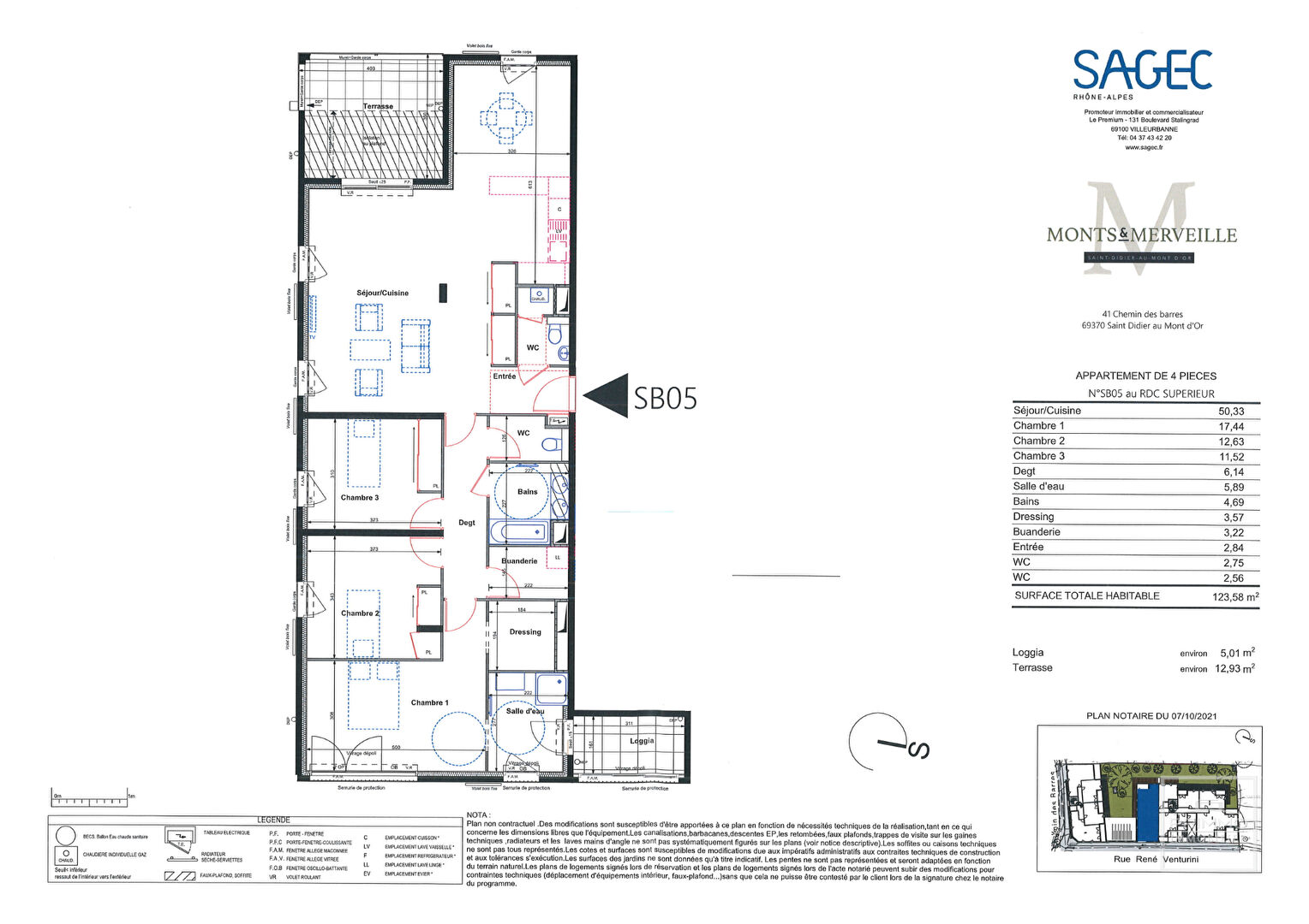 SAINT DIDIER Centre, T4 neuf Traversant avec terrasse, loggia et garage