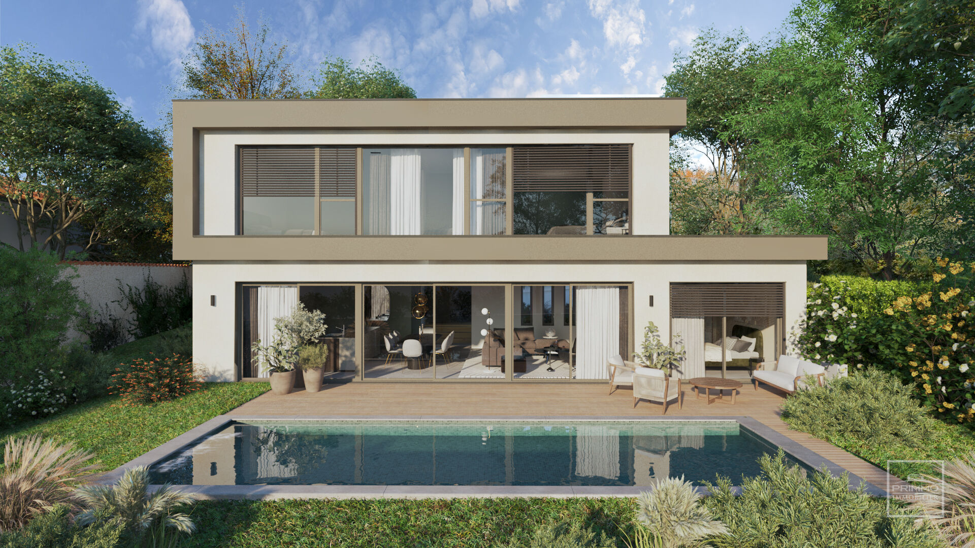 Saint Cyr au Mont d’Or, projet d’une Maison de 160m² sur un terrain plat constructible viabilisé de 759m².