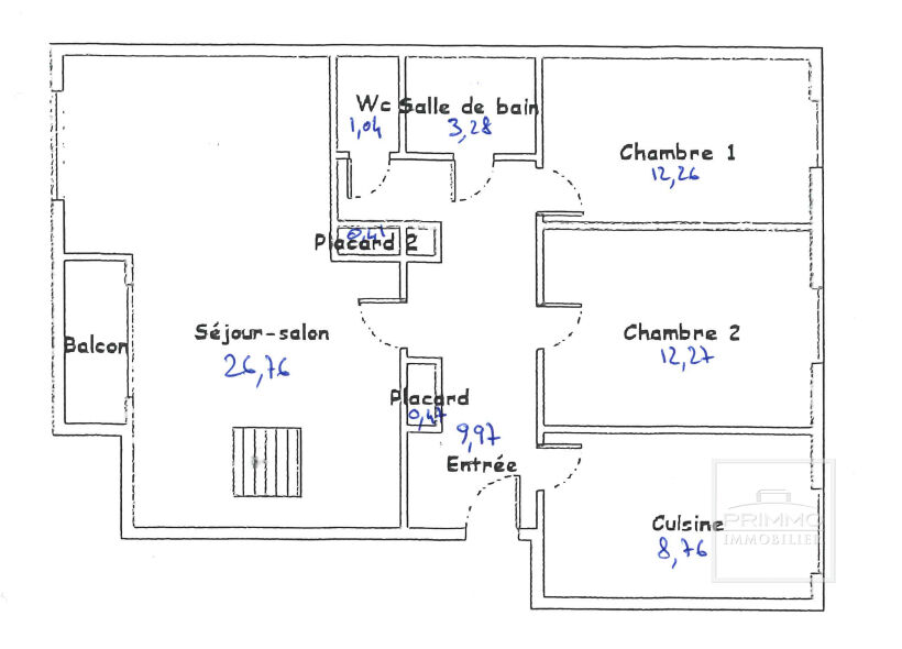 LYON 4 – Balcon, 75.22m²