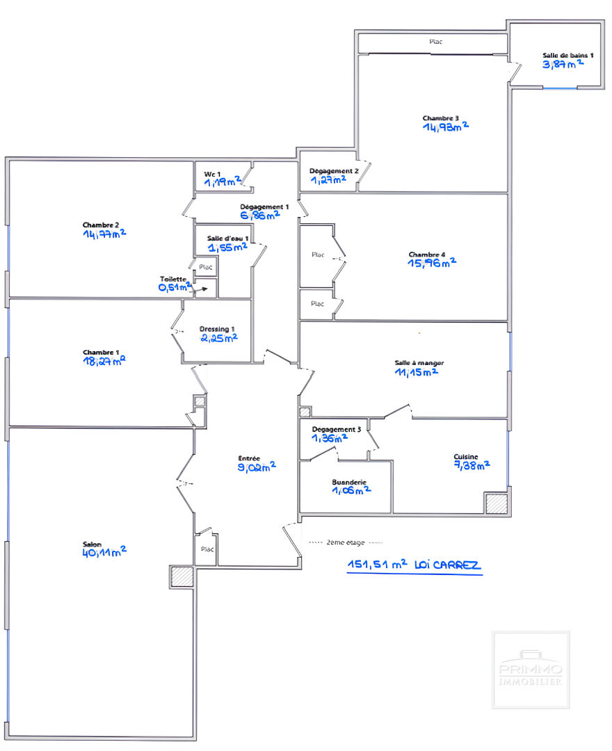 LYON 2, BELLECOUR, 151.51m²