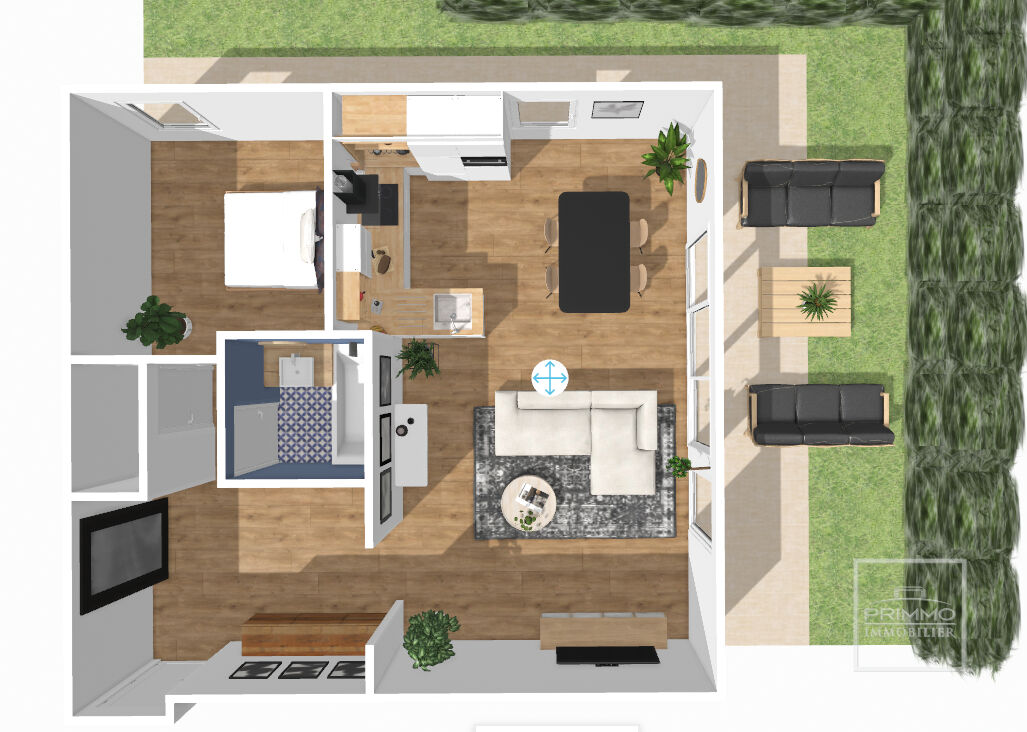 LYON 9ème, au calme, Appartement T2 de 54m², avec jardin clos de 52m² sans vis à vis.