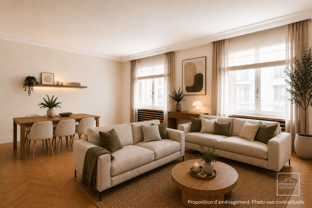 LYON 6, TETE D’OR, 114.82m², LOGGIA, POSSIBILITÉ GARAGE
