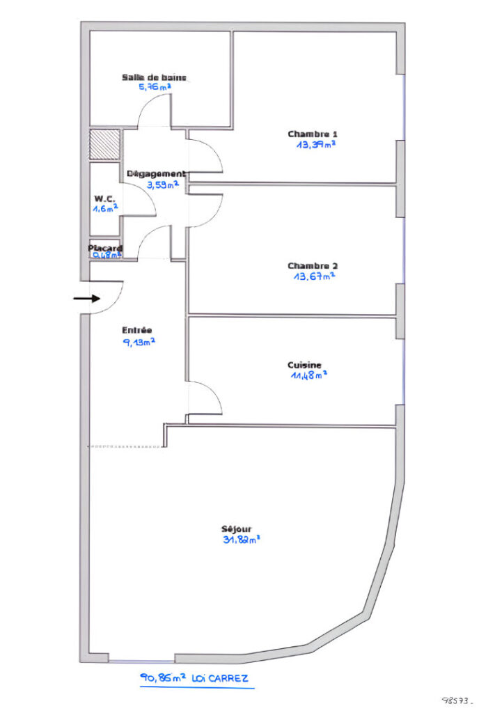 LYON 6, TETE D&rsquo;OR, 90.86 m², CAVE & GRENIER