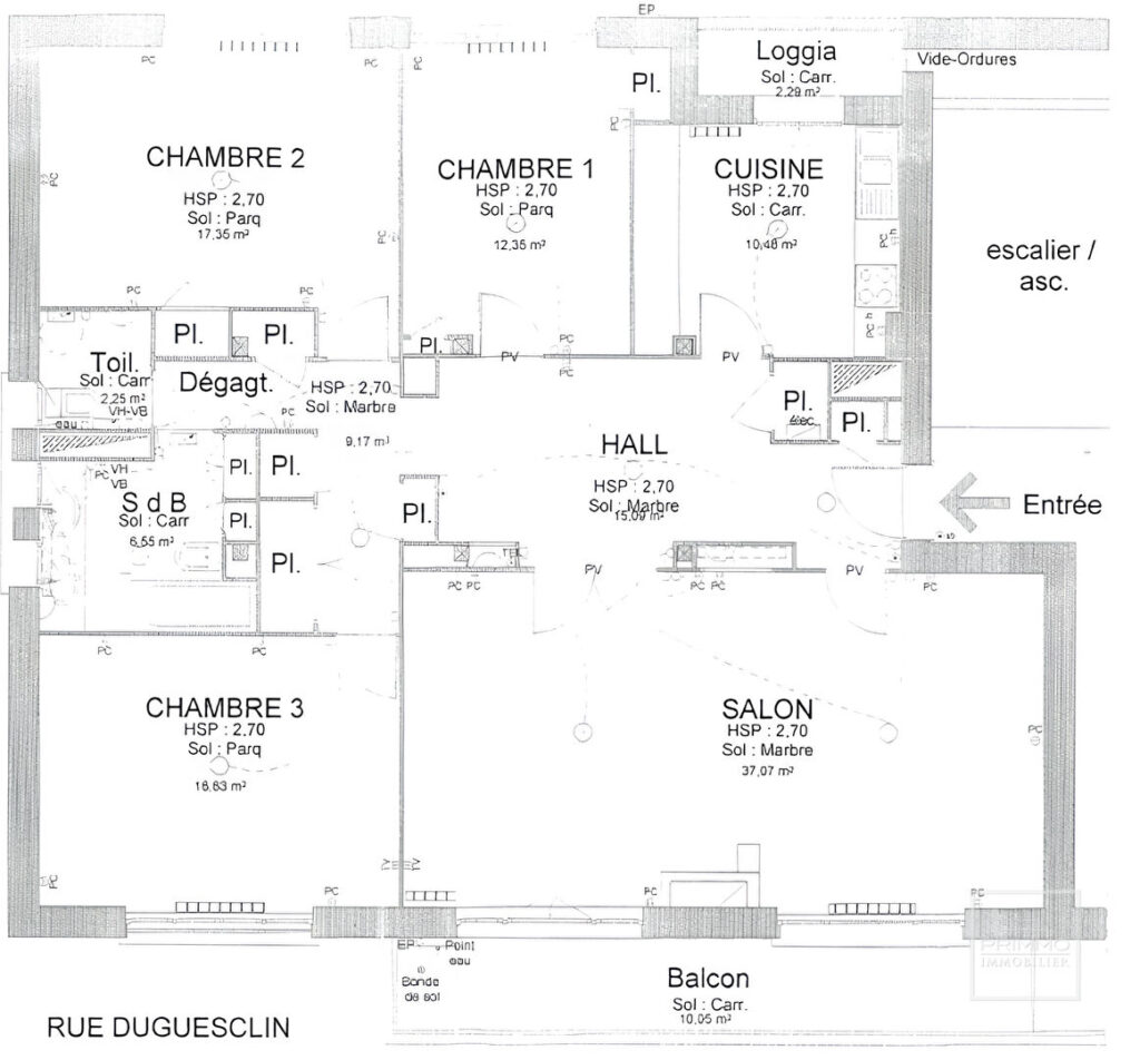 LYON 6, TRIANGLE D&rsquo;OR, BALCON & LOGGIA, 124.79m²