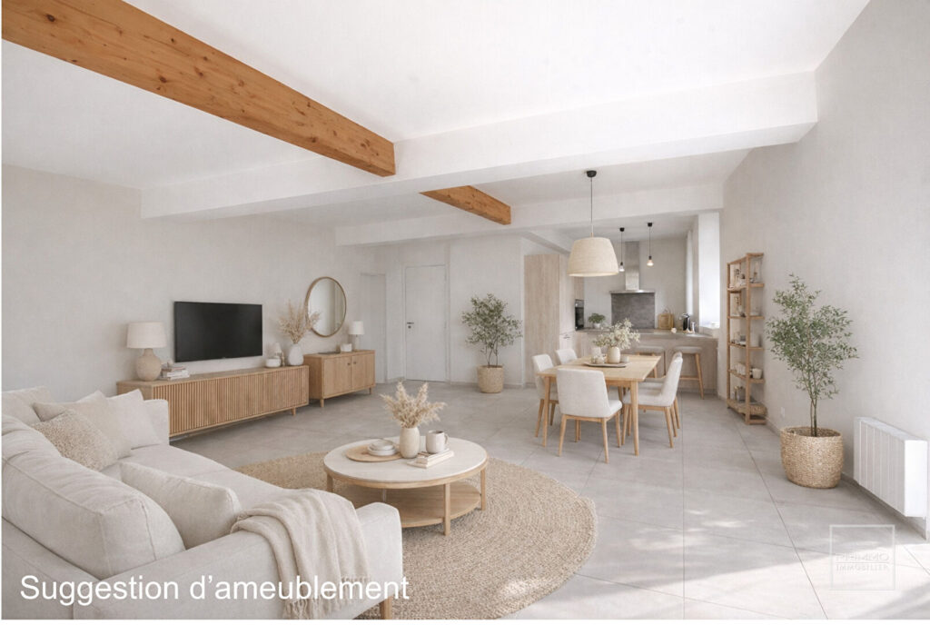 Saint Cyr Au Mont d’Or – T3 de 89m², à 10mn à pied du village, dans bâtisse du XIXème