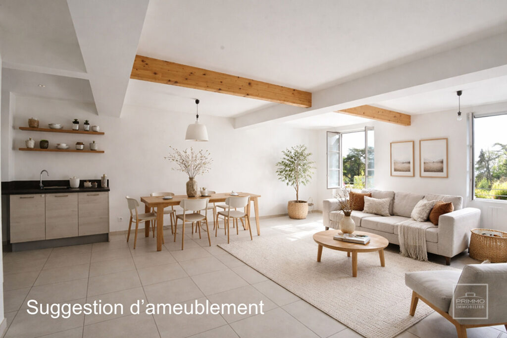 Saint Cyr Au Mont d’Or – T3 de 89m², à 10mn à pied du village, dans bâtisse du XIXème