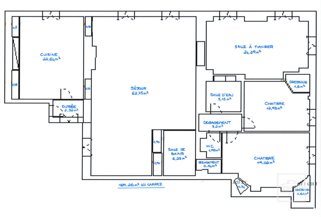 LYON 6, TETE D&rsquo;OR,  ANCIEN HOTEL PARTICULIER, 169.26m², GRAND GARAGE