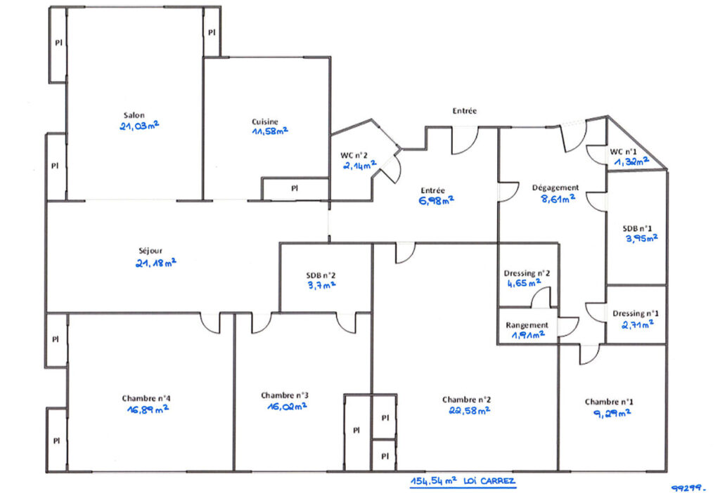 LYON 3, DERNIER ETAGE, 154.54m², BALCON FILANT