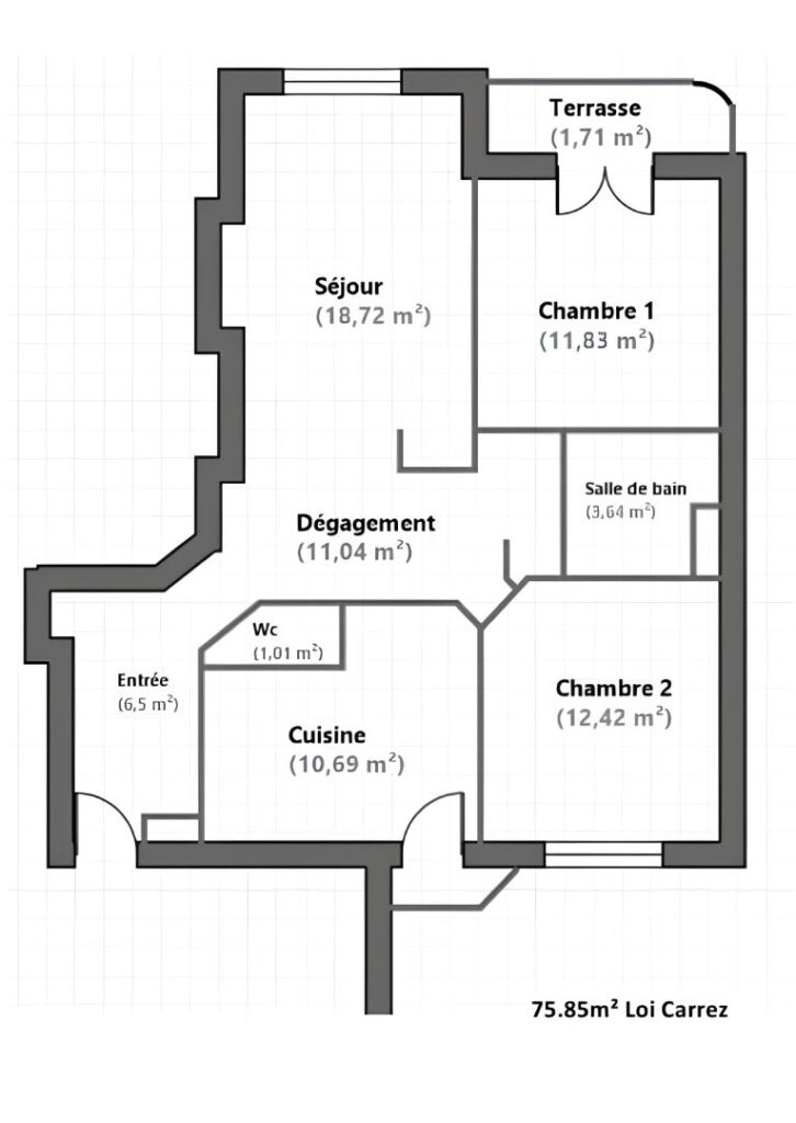 LYON 6, 75.85m², CLIMATISÉ, BALCON