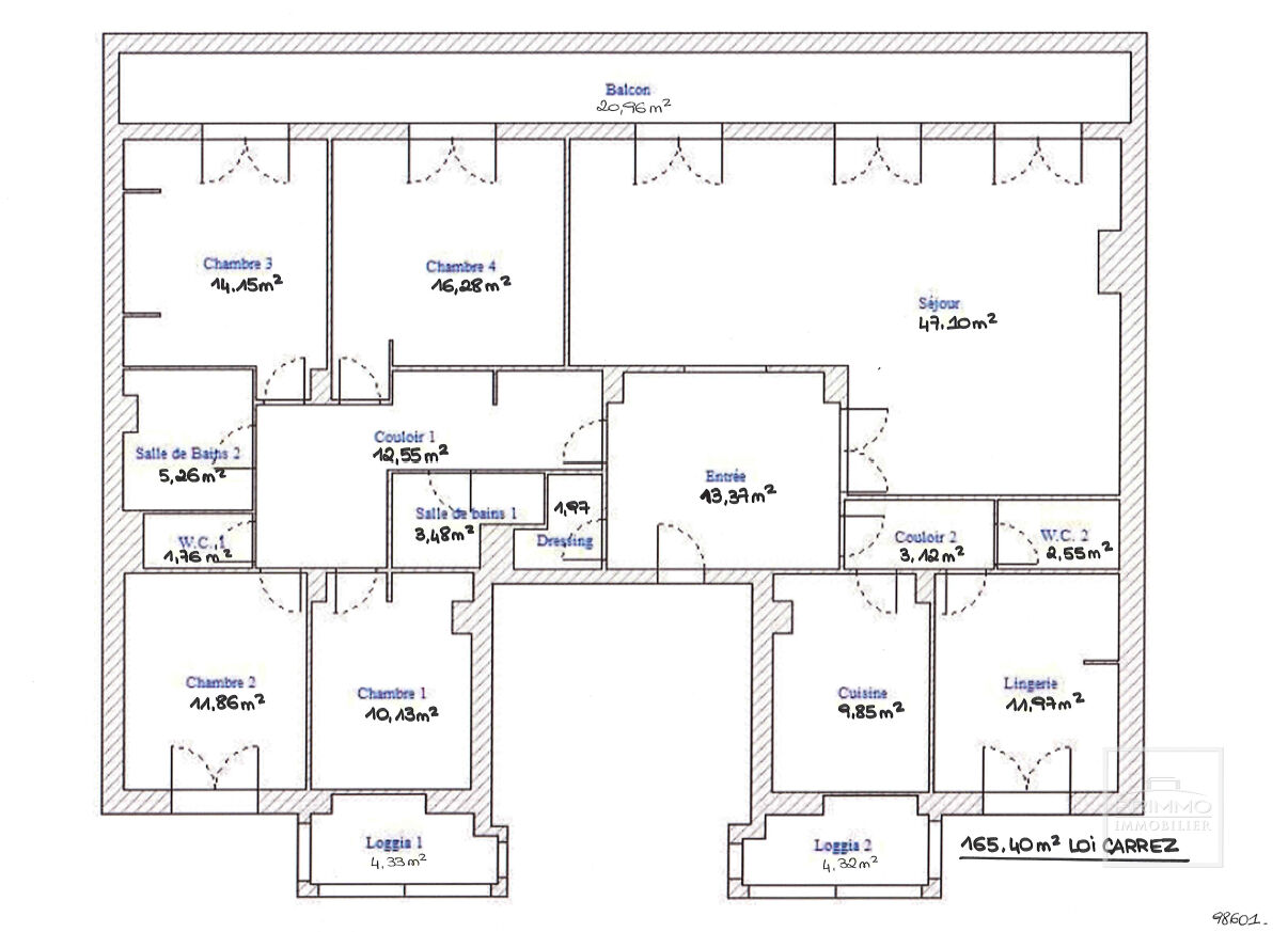 LYON 6, PROX. TETE D&rsquo;OR, DERNIER ETAGE, 165.40m², GRAND BALCON DE 21m²