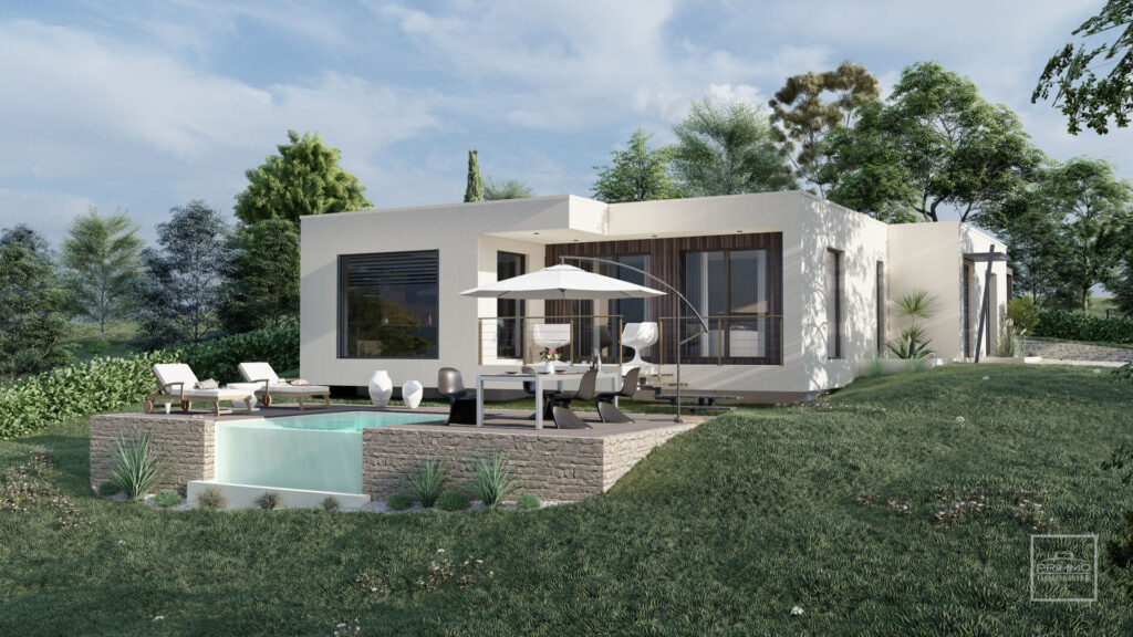 Terrain  750 m2 plus gros oeuvre clos couvert